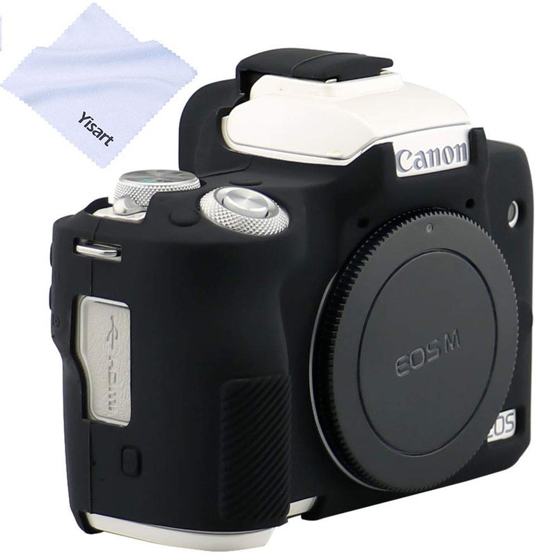 Yisau حافظة يساو لكاميرا كانون EOS M50 / EOS M50 Mark II، غلاف واقي من السيليكون الناعم لجسم كاميرا كانون EOS M50 / M50 Mark II الرقمية (أسود) - Image 1